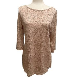 Liz Claiborne Light Pink Lace Shirt Size M